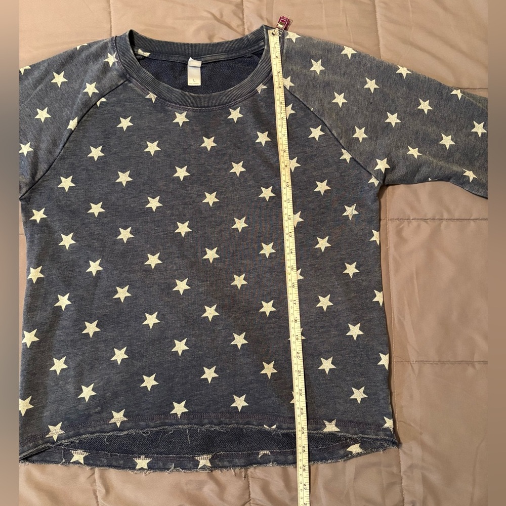 Alternative Apparel Lazy Day Mineral Wash French Terry Star Pullover Sweatshirt - Picture 14 of 17